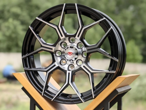 Литые диски VOSSEN 155213 15, 4x100, BLACK RED LIP (ET: 35, DIA: 73.1, W: 6.5)