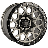 Диски Anzoo JT245-7 9.0x17/6x114,3 D66.1 ET0 Matt Gunmetal+Matt Black Lip+Silver Rivets