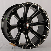 Диски Anzoo JT146-8 9.0x18/6x139.7 D110.1 ET0 Matt Black Machine Face+Milling Rivets